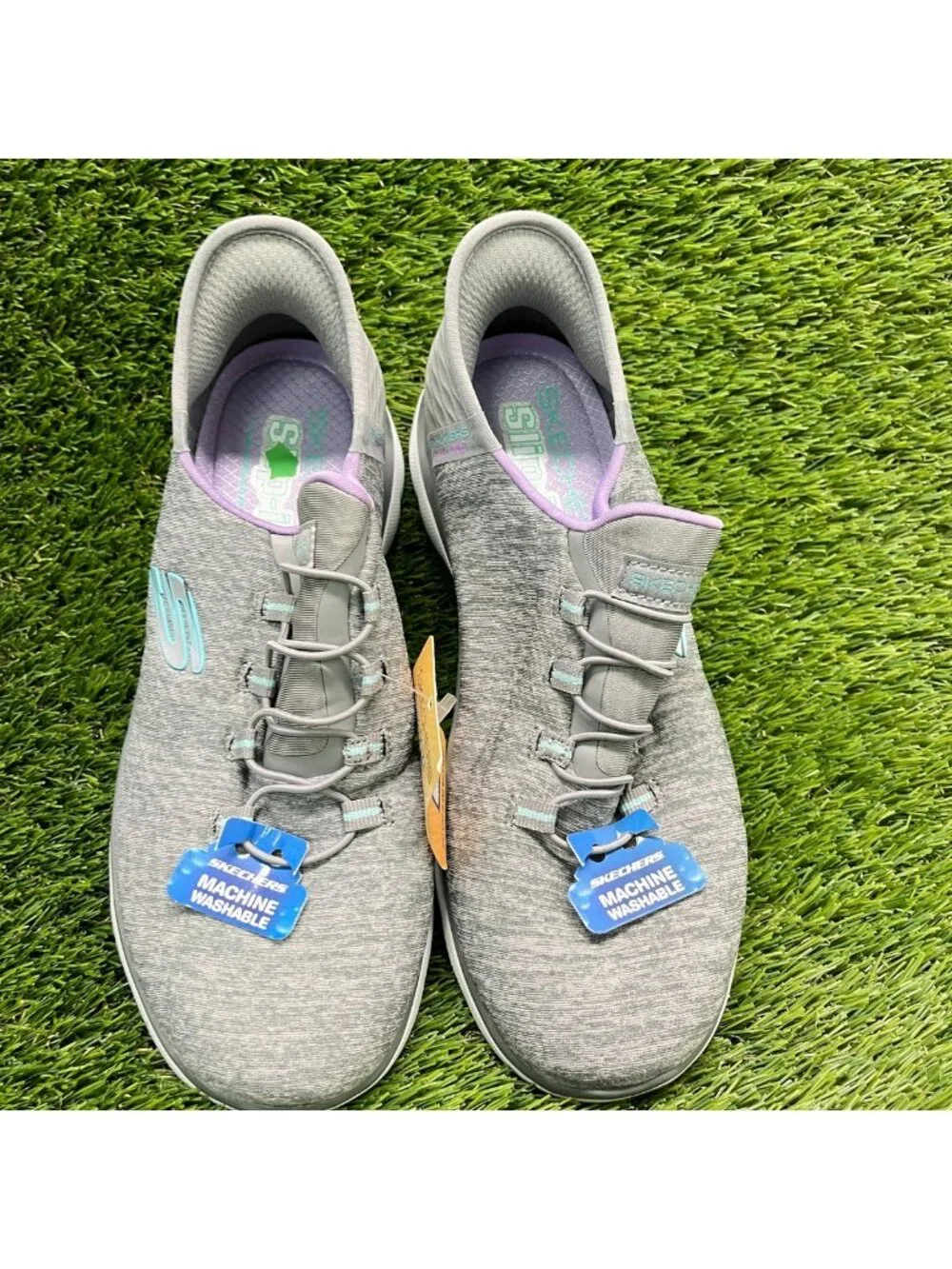 Skechers Summits Dazzling Haze Womens Size 7 Gray White Athletic Shoes Sneakers